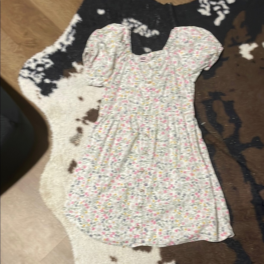 SO Kids Dress with Pink and Yellow Floral Pattern
